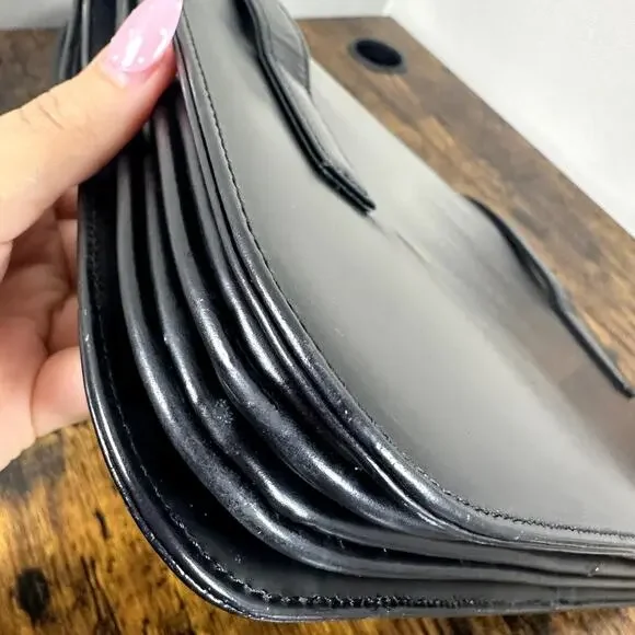 Burberry Nova Check Black Leather Shoulder Bag Authentic Vintage - Picture 16 of 16